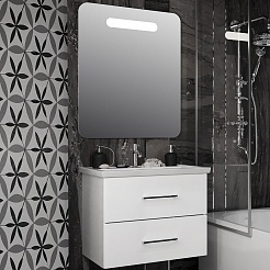 Opadiris Мебель для ванной Арабеско 70 с зеркалом подвесная белая – фотография-1